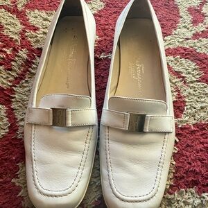 Salvatore Ferragamo Women's White Loafers